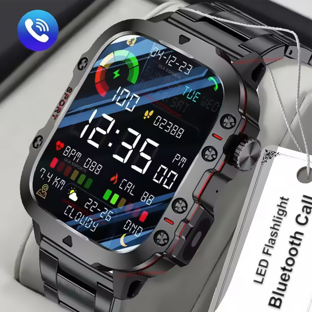 Phase Esports & Gaming Festival - สมาร์ทวอทช์ทหารรุ่นใหม่ปี 2026 สำหรับผู้ชาย IP67 3ATM สำหรับกีฬากลางแจ้ง