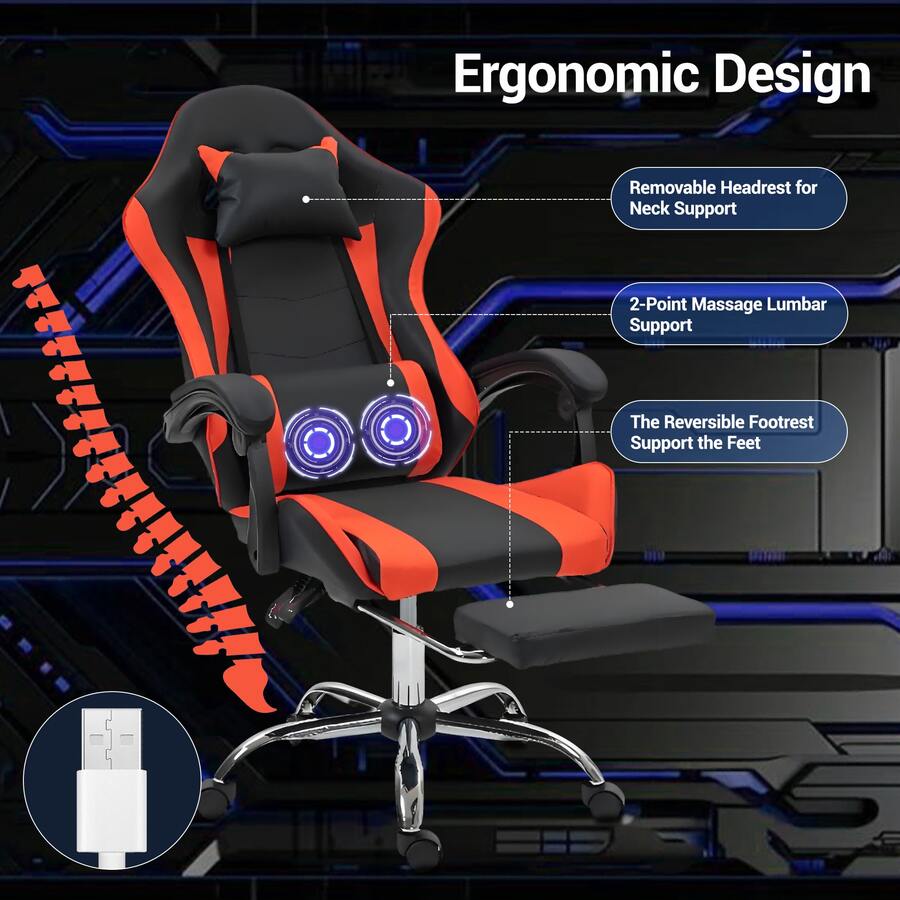 เก้าอี้เกมมิ่งพร้อมระบบนวดและพ - Video Gaming & Esports Usd Acc บทวิจารณ์และราคา